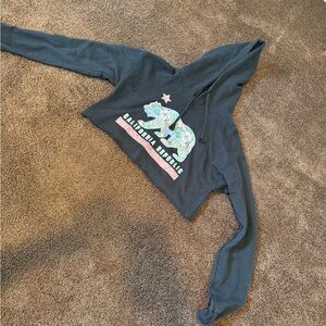Crop fleece hoodie